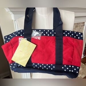 🆕 Quacker Factory red white and blue sporty tote for Semiquincentennial parties!